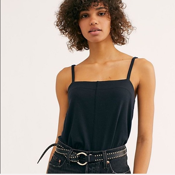 Free People Other - 4/$25 Free people bodysuit black ribbed Xs boho
